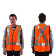 Vest Safety Reflectiv Silver/Orange Rail Large